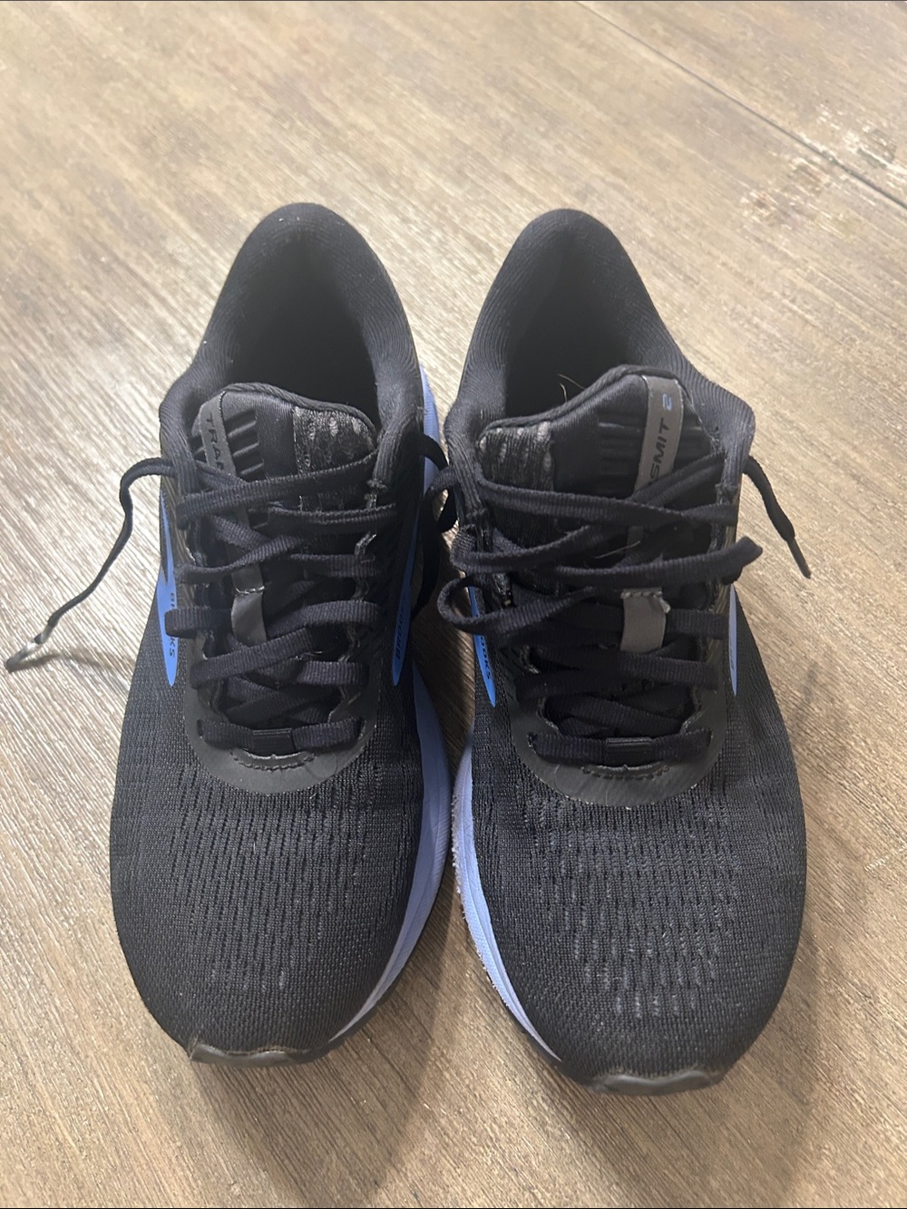 Brooks Tennis Shoes - Black with Blue Accents, Size 8B, Women.